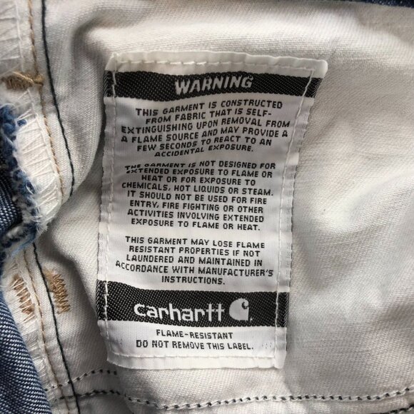 Carhartt Mens Cat 2 Work Jeans Size 38x30 Relaxed Flame Resistant Workwear 2112 - Picture 13 of 16